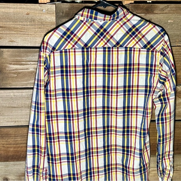 GQ Men’s Long Sleeve Plaid Button up Size Large 100% cotton - Picture 5 of 6